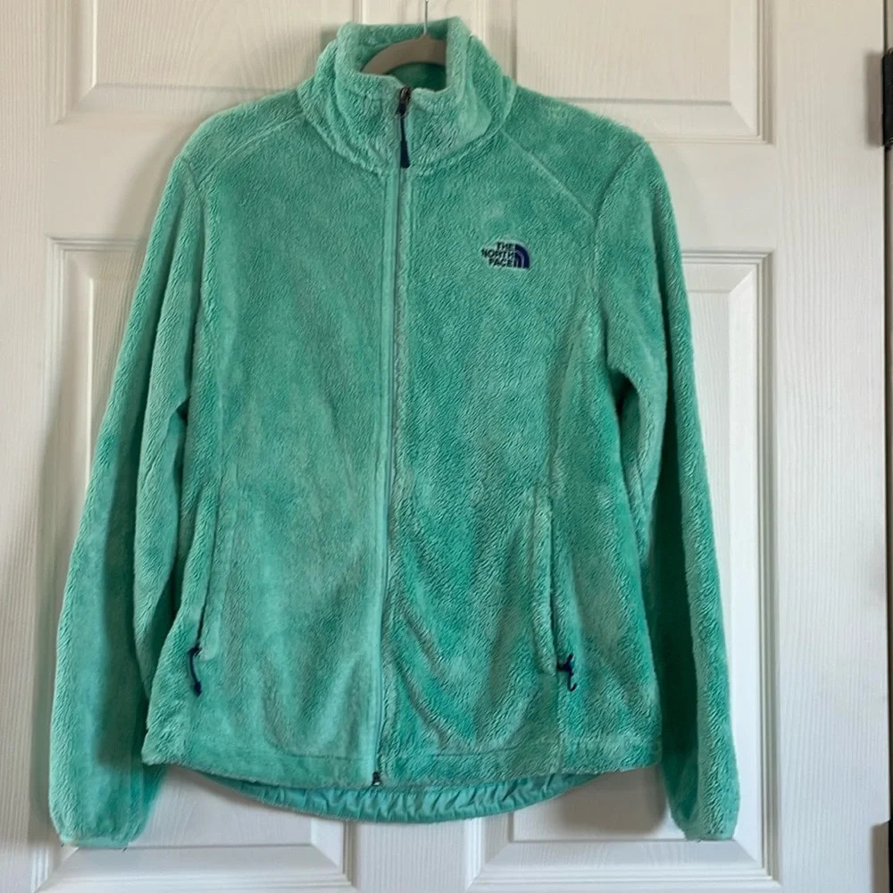 THE NORTH FACE Women's Osito Blue/Green Full Zip Fleece Jacke, Size M